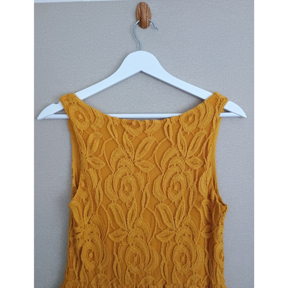 Anthropologie Moulinette Sœurs Dress Women XS Yellow Bergamot Floral Lace Twee - Picture 5 of 6